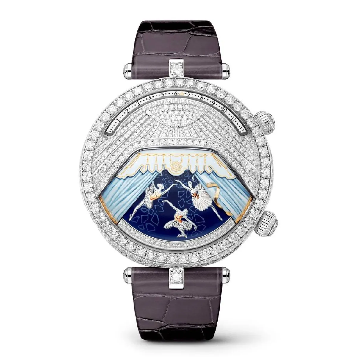 ساعة يد نسائية باللون الرمادي من فان كليف أند آربلز Van cleef & Arpels