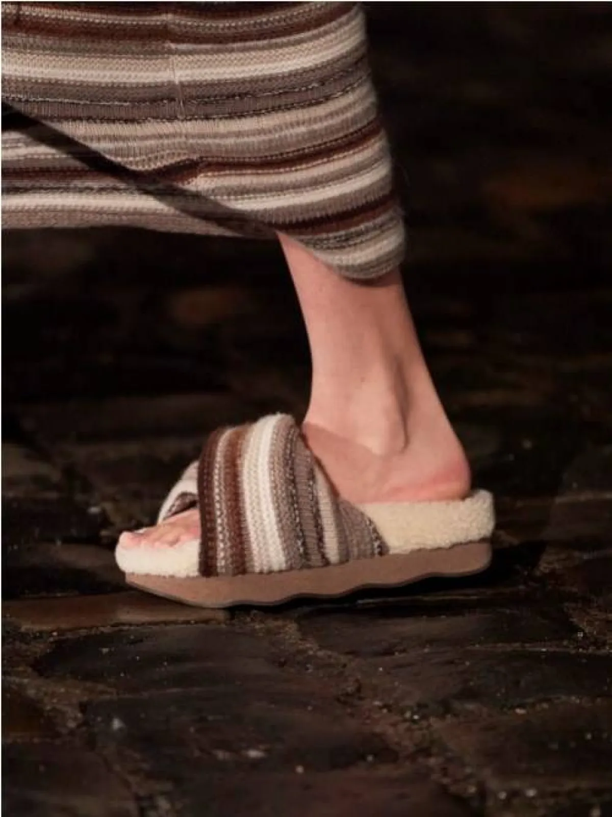 حذاء السليبر الفرو من كلوي Chloé