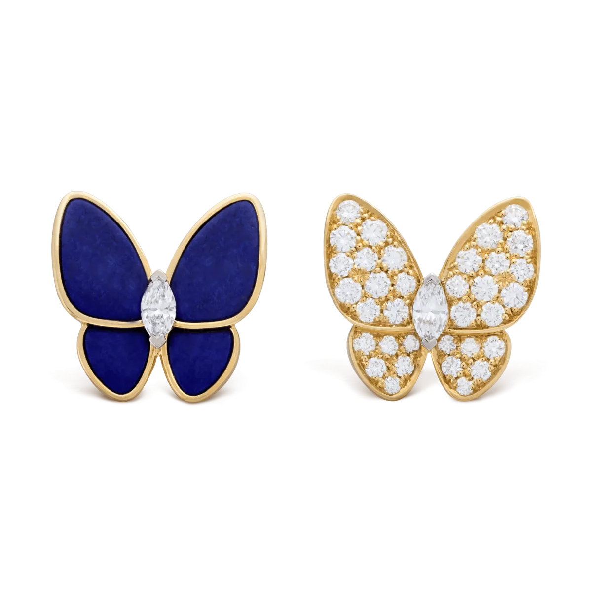 أقراط فراشة ملونة من دار فان كليف أند آربلز Van cleef & Arpels