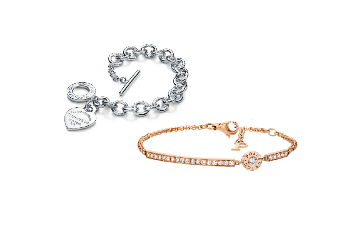 موديلات أساور ذهب مرصّعة بالحروف