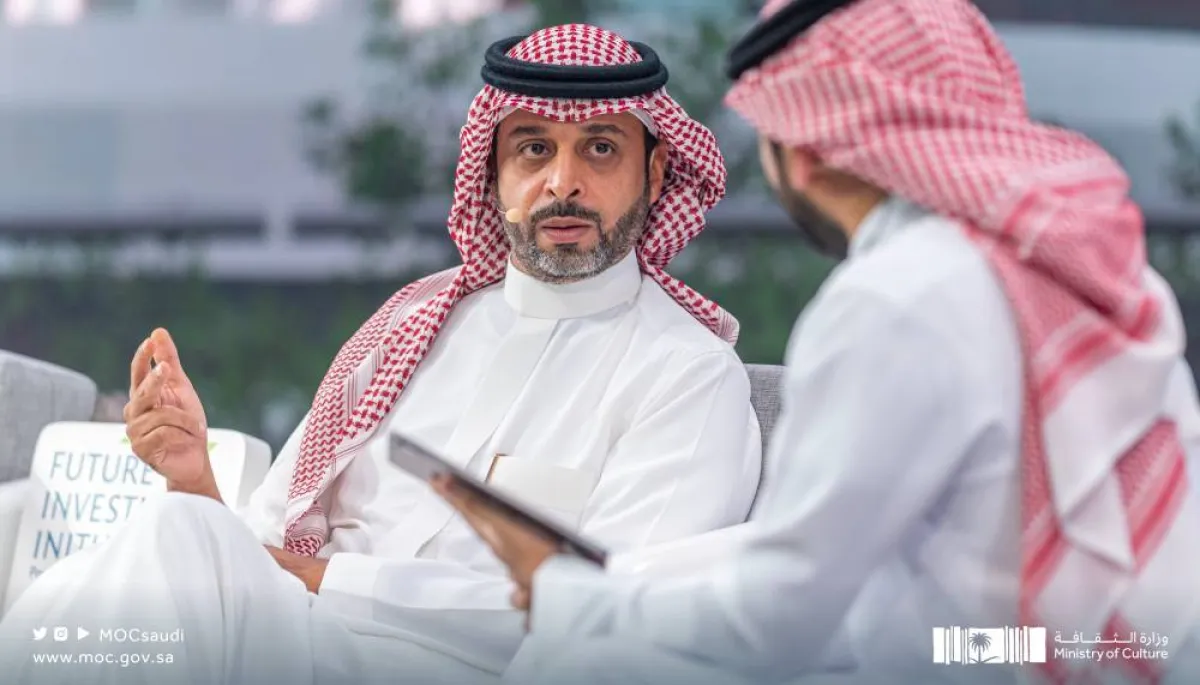 حامد فايز خلال الجلسة الحوارية تغذية عقولنا.. مستقبل الثقافة - الصورة من حساب وزارة الثقافة الرسمي على تويتر