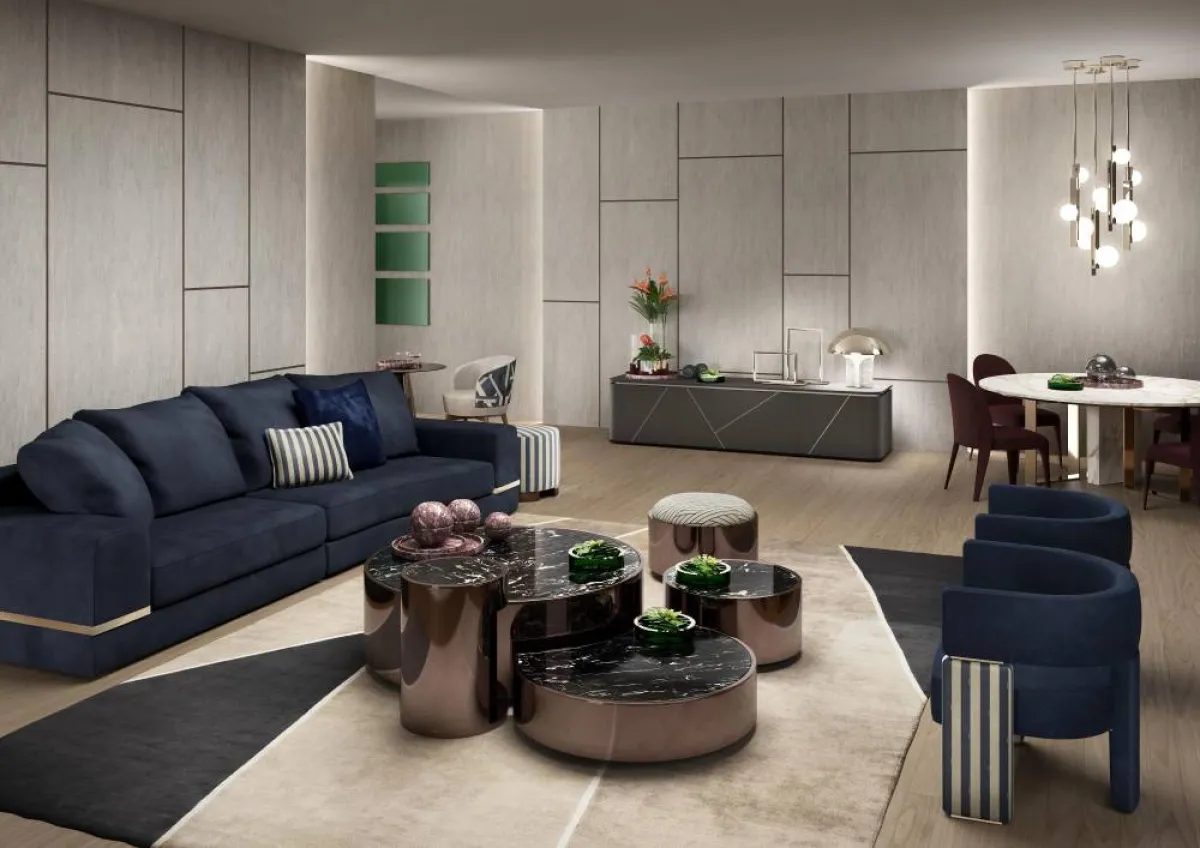 الحركة في الغرفة تدور حول طاولة القهوة 