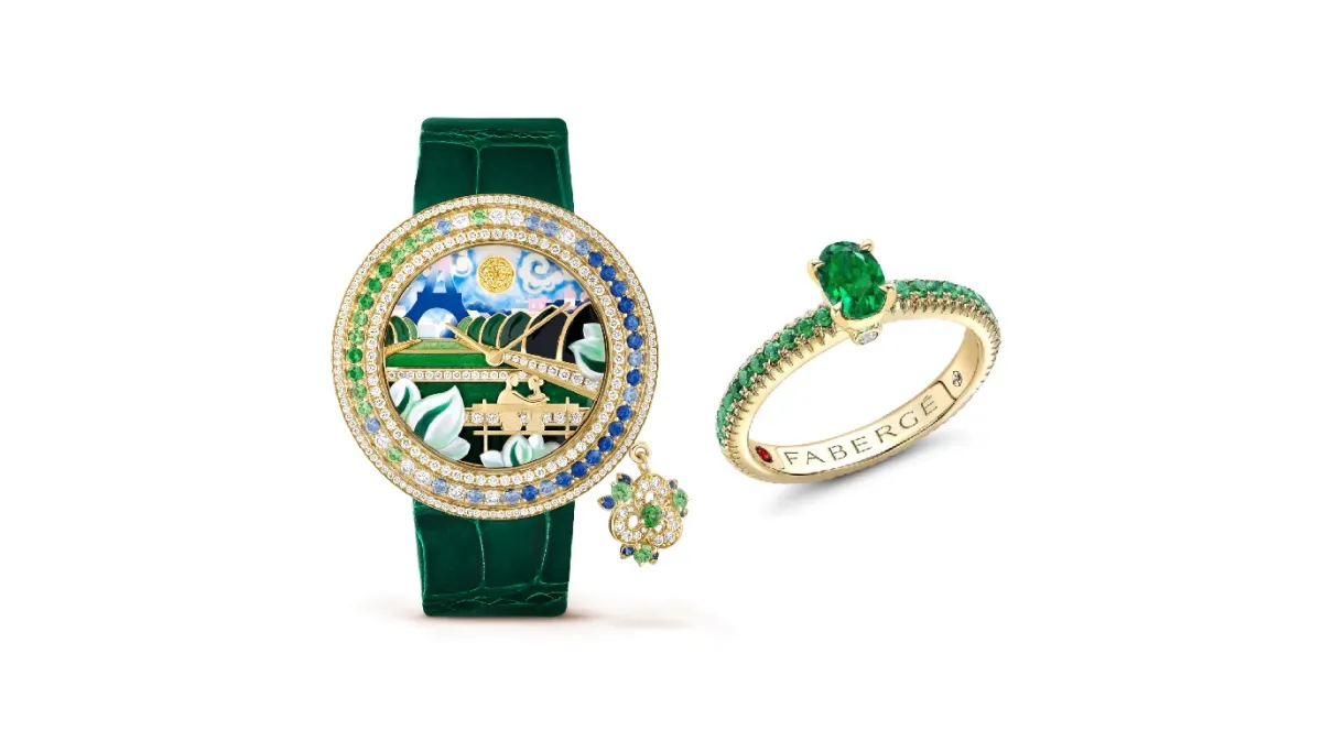 قطع مجوهرات مرصعة بحجر التسافوريت