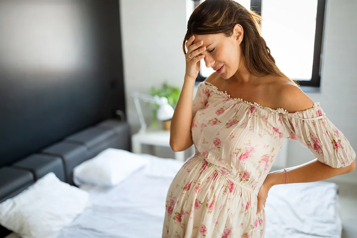 صورة لحامل تشعر بالتعب