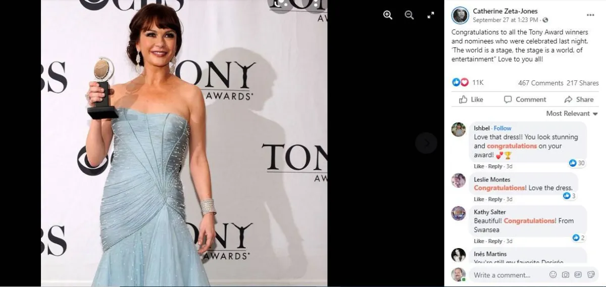 تهنئة ريتا جونز  لزملائها عبر صفحتها الرسمية على فيس بوك