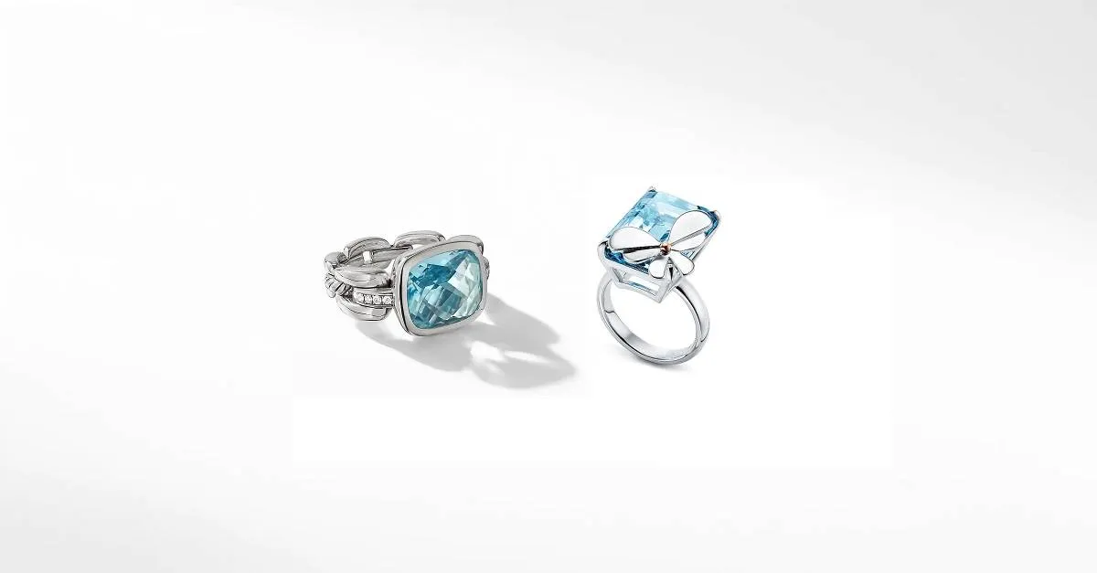 خواتم مرصعة بحجر التوباز