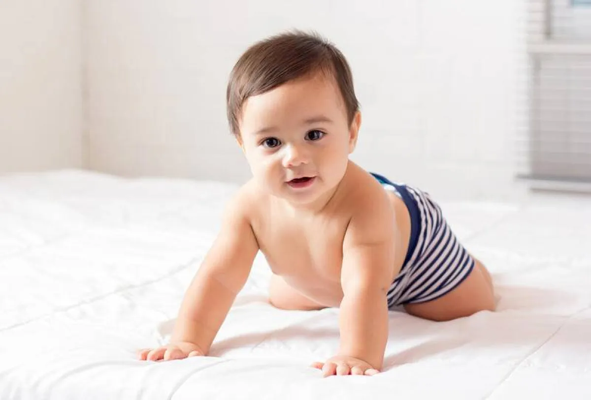 صورة لطفل صغير يحبو