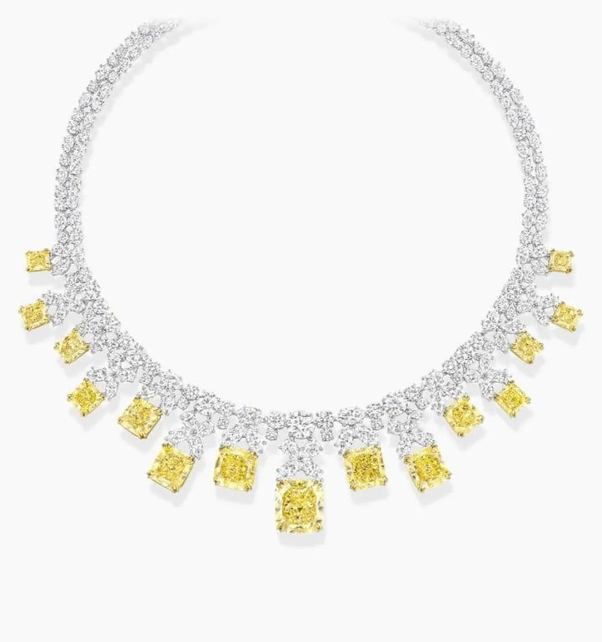 قلادة فاحرة بحجر الألماس الأصفر من Harry winston