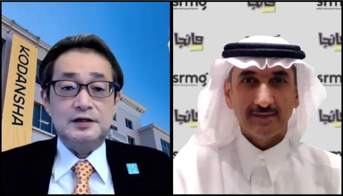 صالح الدويس الرئيس التنفيذي للعمليات في المجموعة السعودية للأبحاث والإعلام مع مدير مكتب الحقوق والإعلام في كودانشا