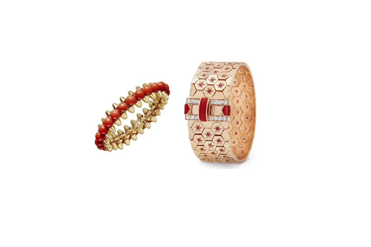 أجمل موديلات أساور مرصعة بحجر المرجان