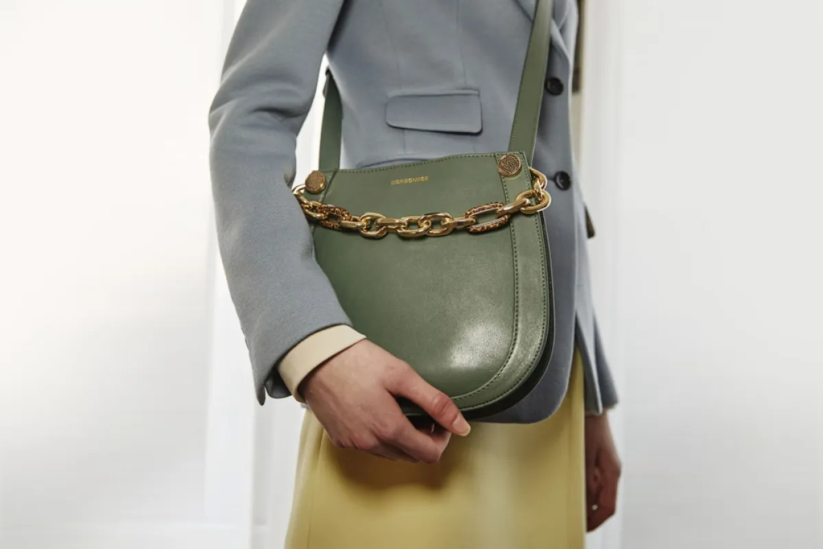 حقيبة باللون الزيتي من بوربونيز  Borbonese