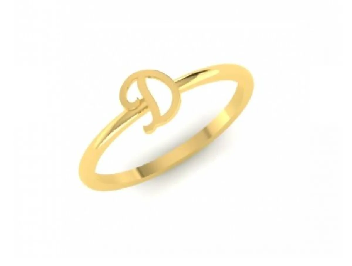 خاتم ذهب حرف D من AUGRAV