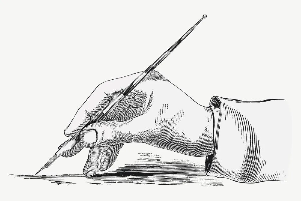 رسم يد تنظم الشعر