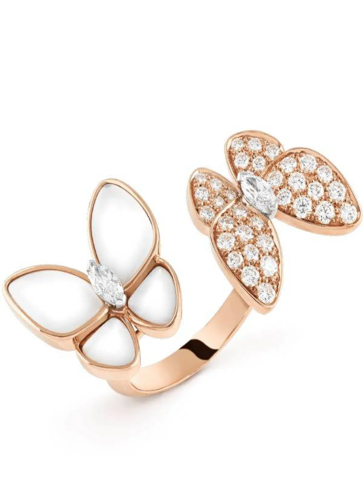خاتم تو باترفلاي بتوين دو فينغر من فان كليف آند آربلز Van cleef & arpels