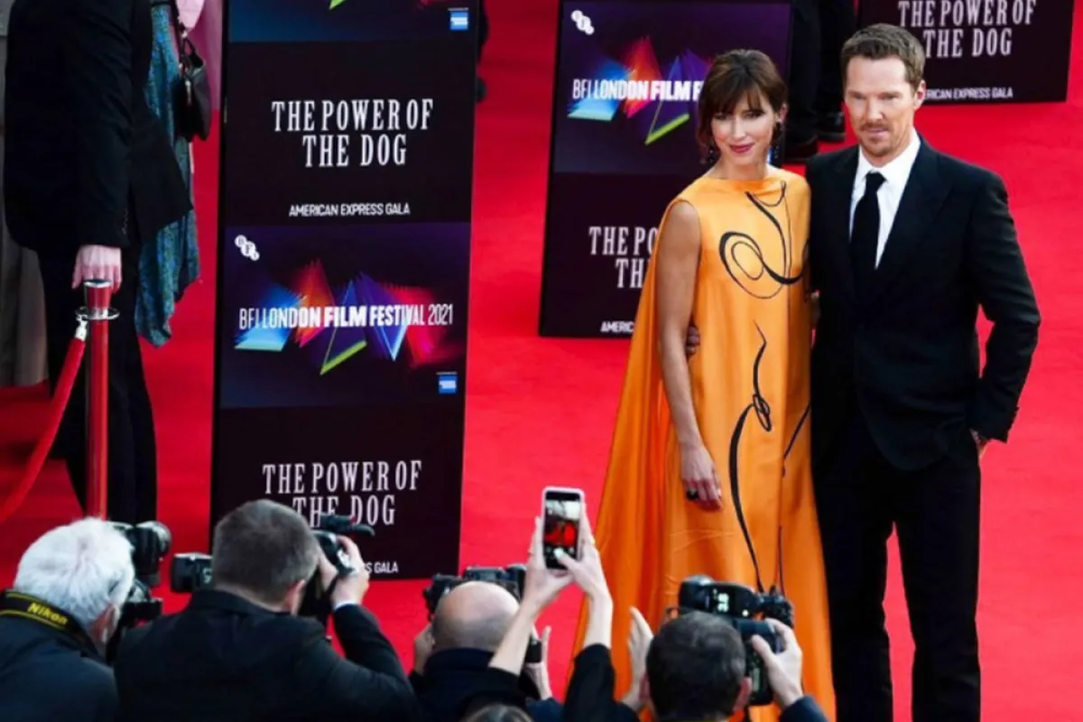 النجمان صوفي هنتر وبنديكت كمبرباتش في مهرجان لندن السينمائي