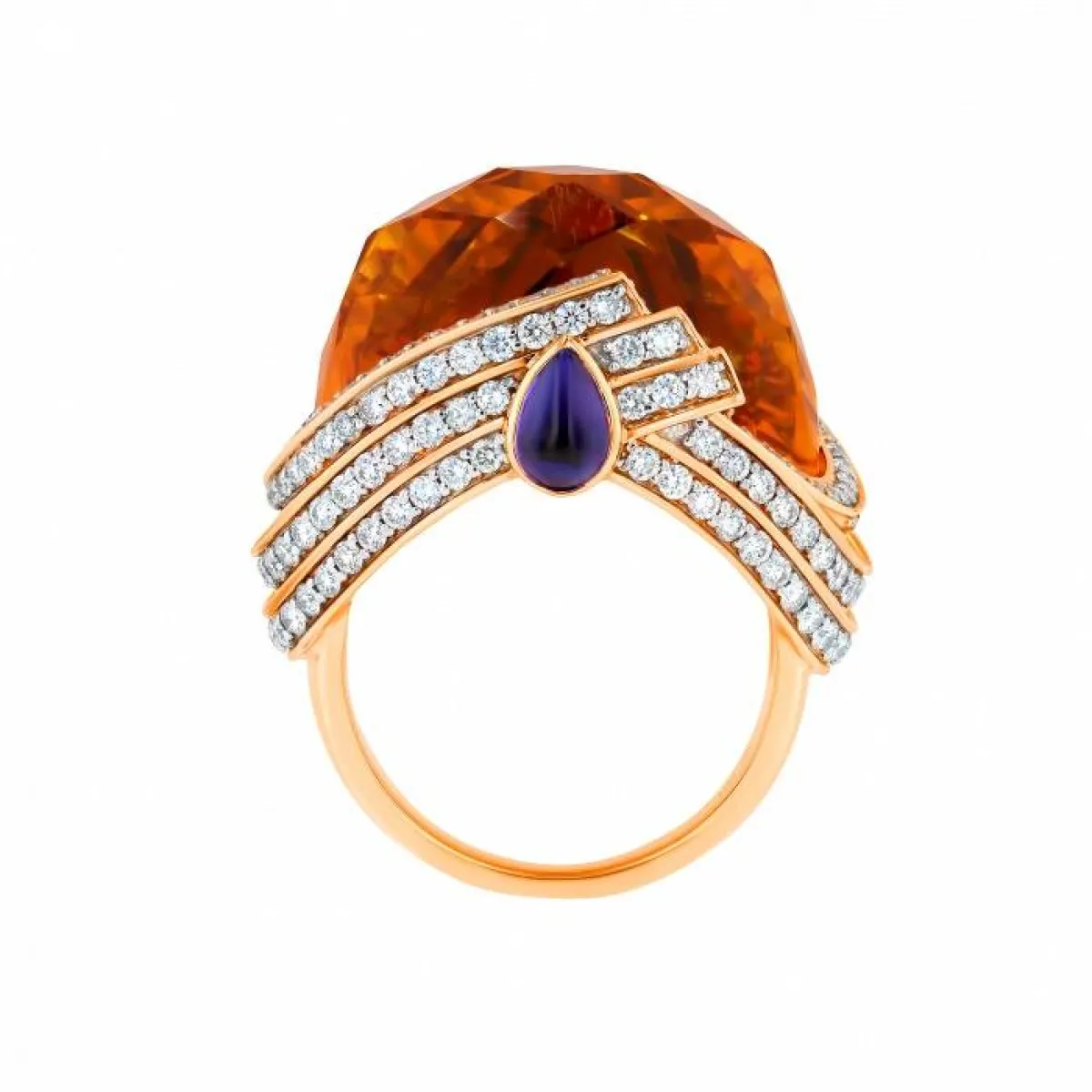 خاتم TURBAN ORANGE CITRINE من داماس Damas