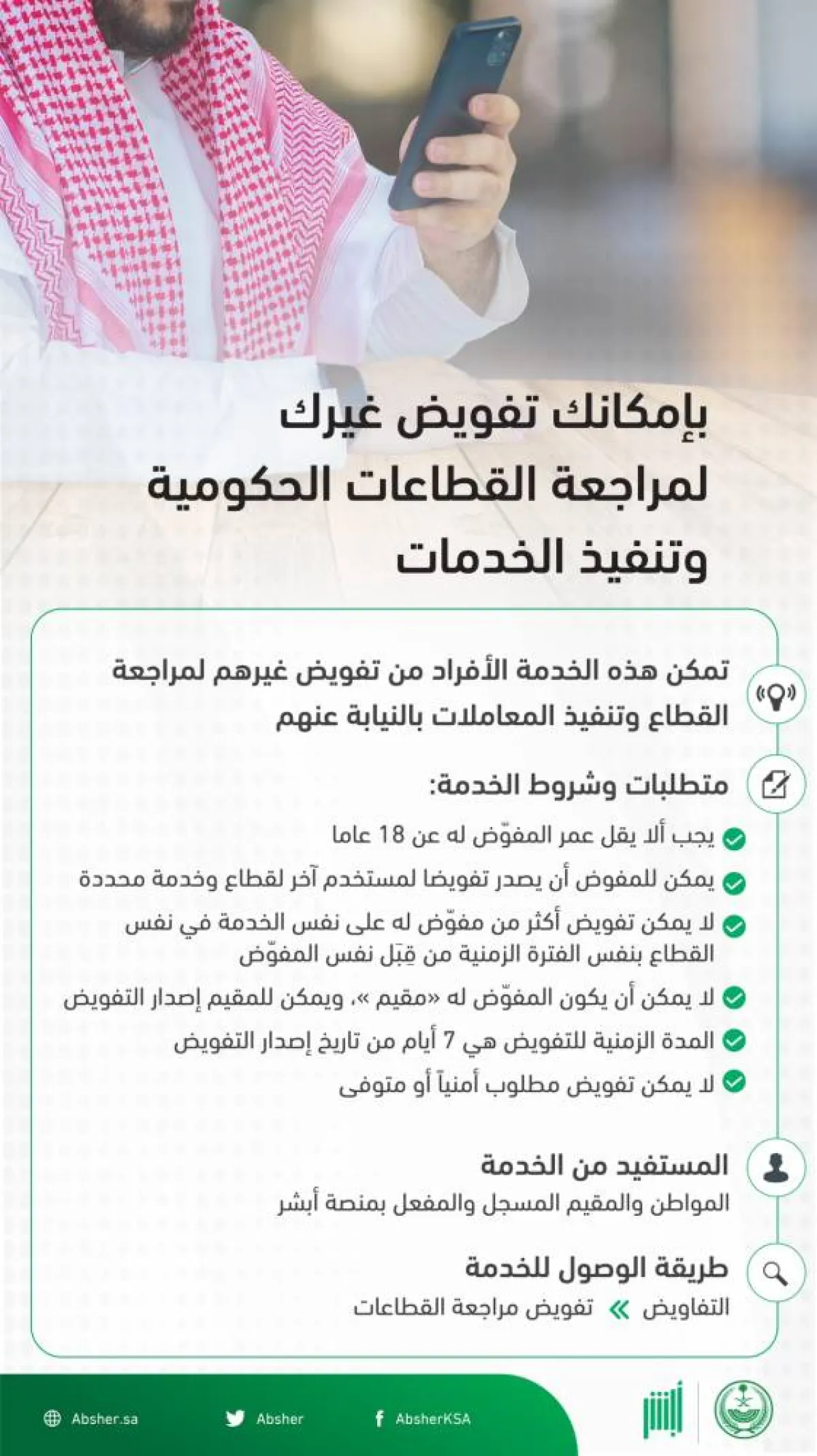 شروط خدمة التفويض الإلكتروني