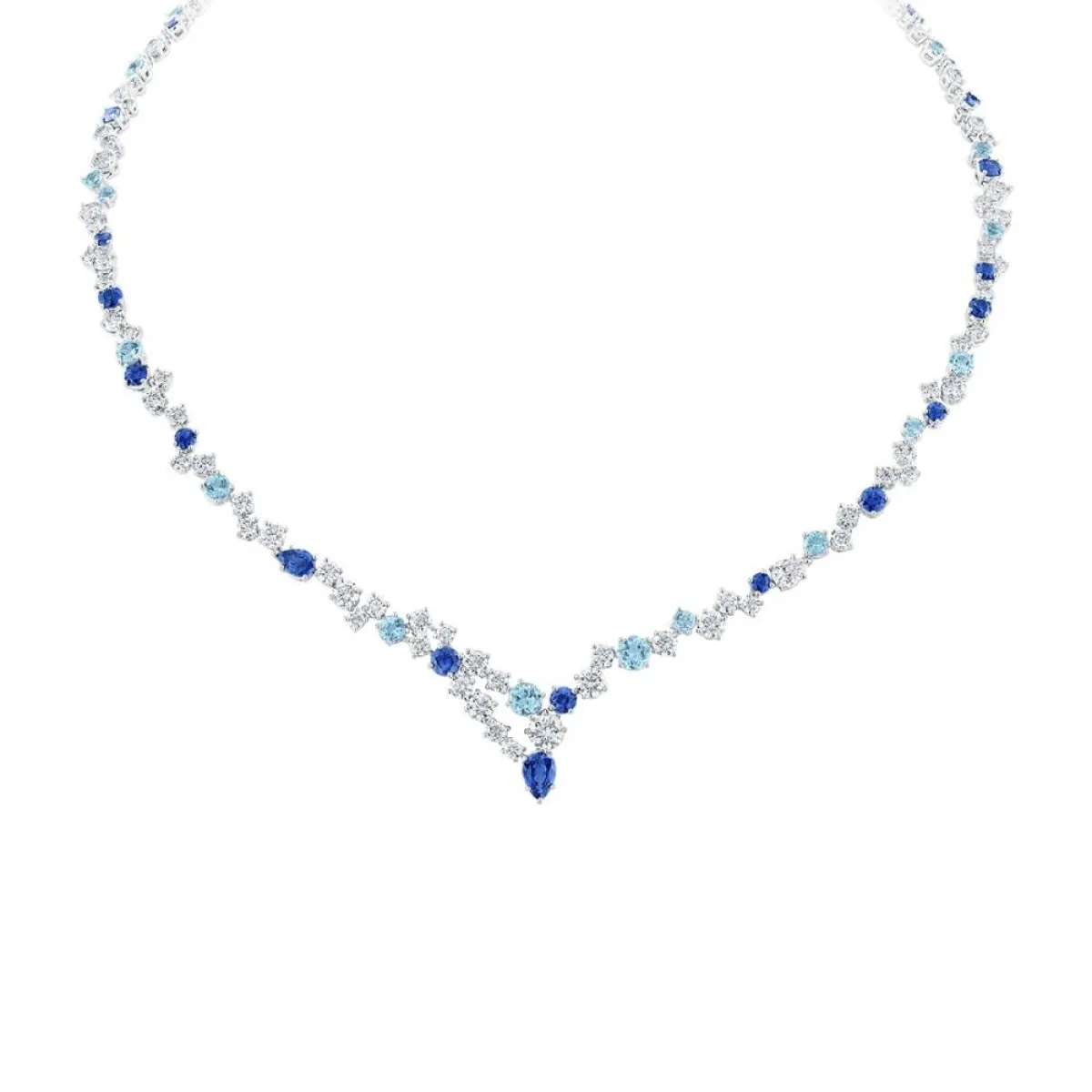 قلادة فخمة مرصعة بالألماس والأكومارين من هاري وينستون