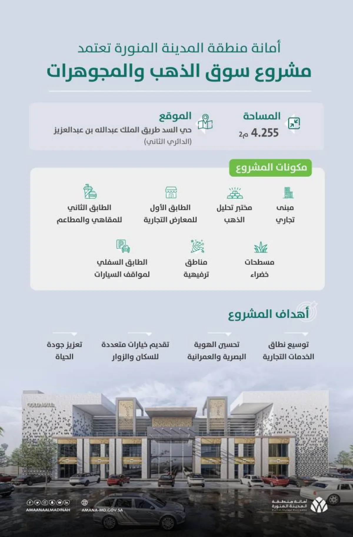 أمانة المدينة المنورة تعتمد مشروع الذهب والمجوهرات- الصورة من حساب الأمانة على "تويتر"