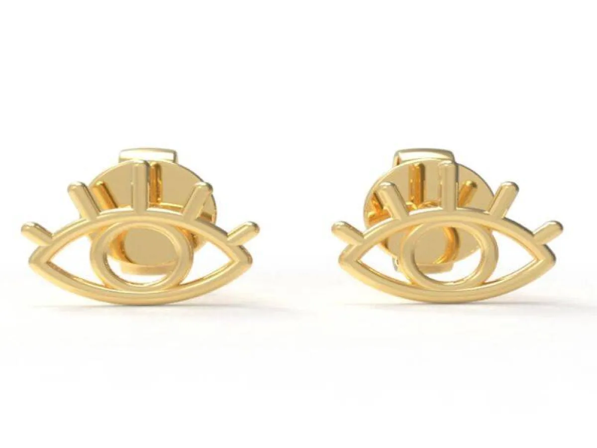 اقراط العين الذهبية