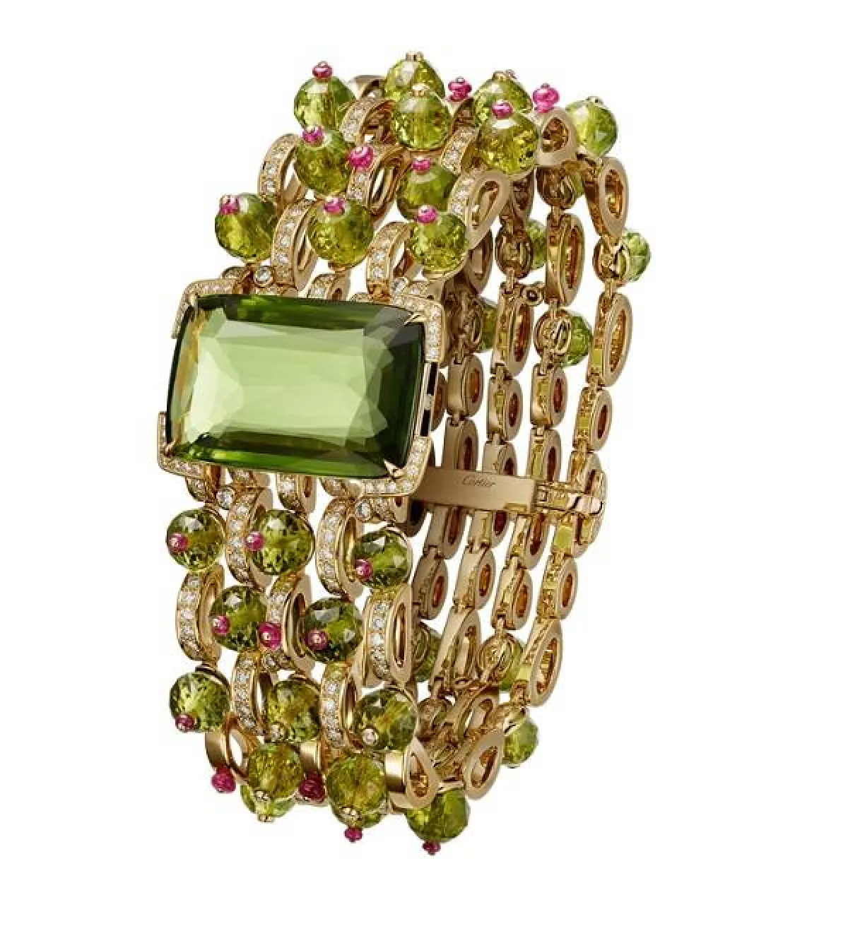 سوار ذهب أصفر مرصع بحجر الزبرجد من كارتييه Cartier