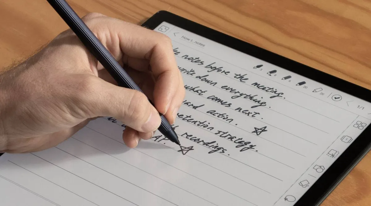 صورة تدوين الملاحظات على جهاز أونيكس الجديد