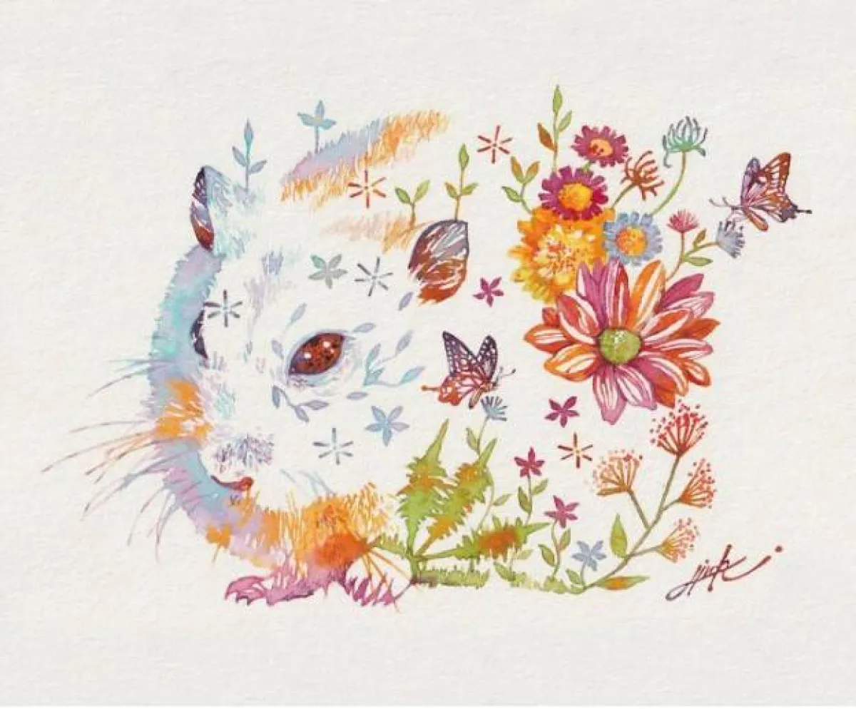 فأر من  الزهور والفراشات