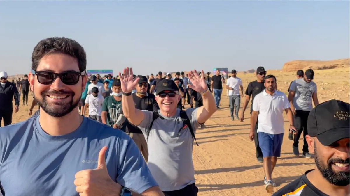 مسيرة الكاتووك لحماية النمر العربي - الصورة من حساب اكتشف العلا بتويتر