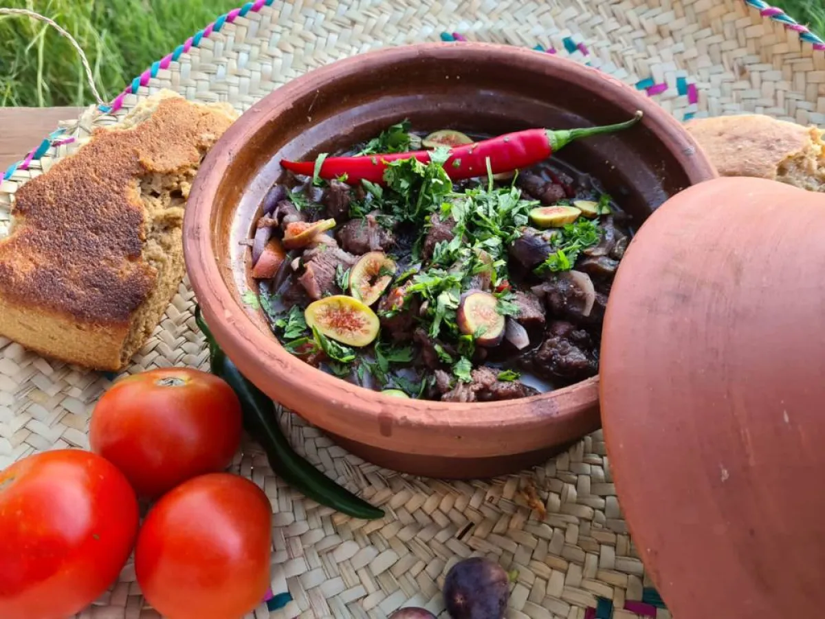 طبق طاجن اللحم بالتين