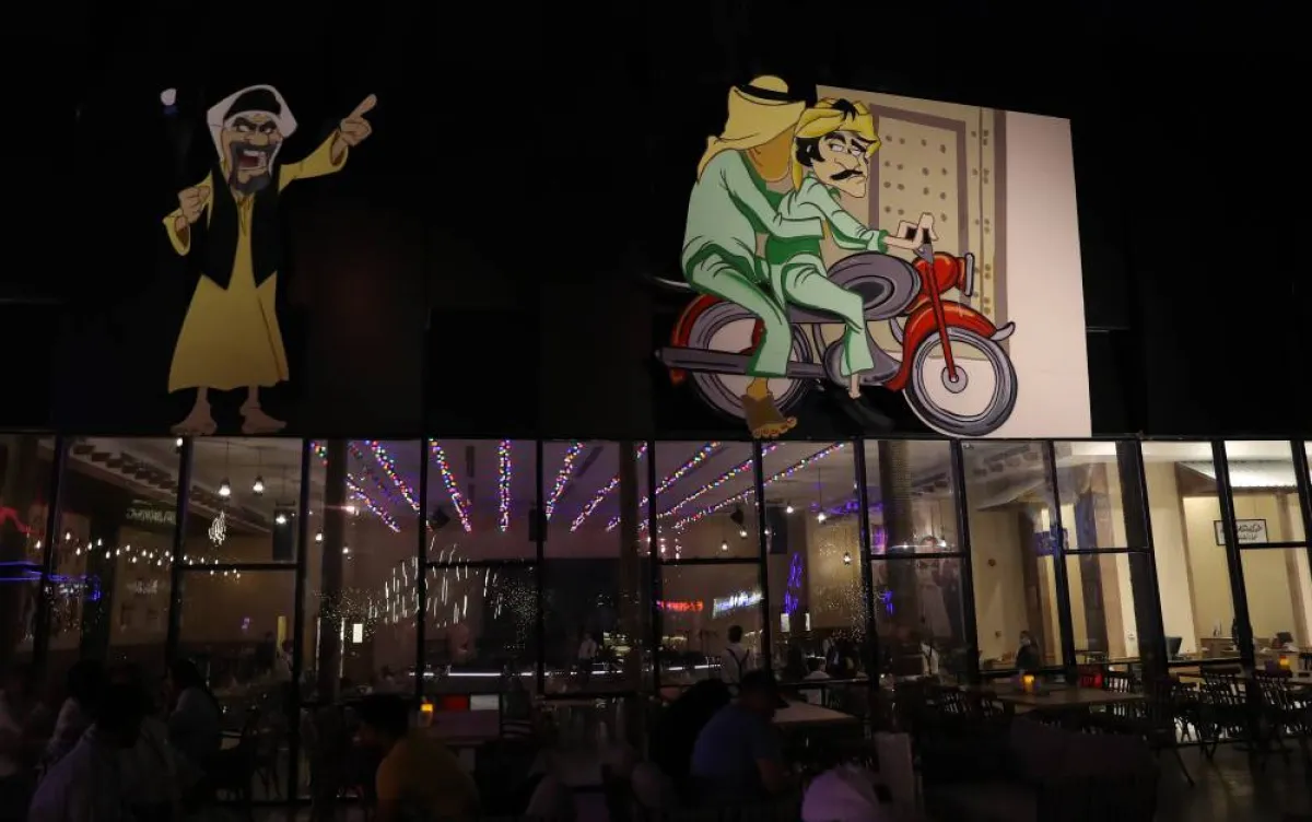 صورة للراحل عبد الحسين عبد الرضا وسعد الفرج في مسلسل درب الزلق