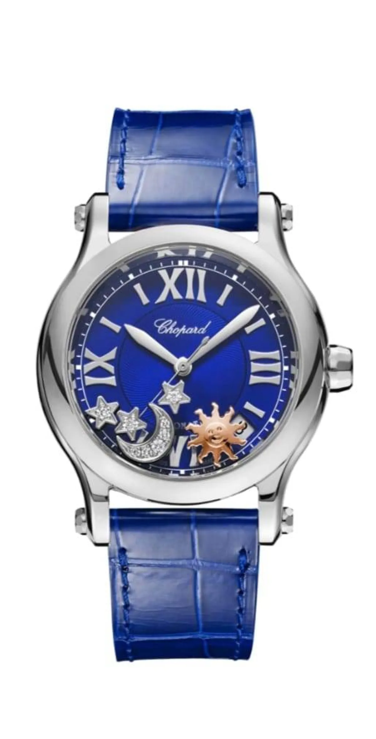 ساعة يد نسائية باللون الأزرق الملكي من شوبارد chopard 