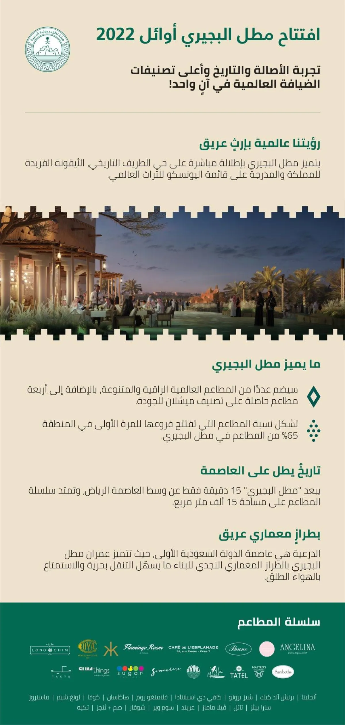 يعد المشروع جزءاً مهماً من خطة هيئة تطوير بوابة الدرعية