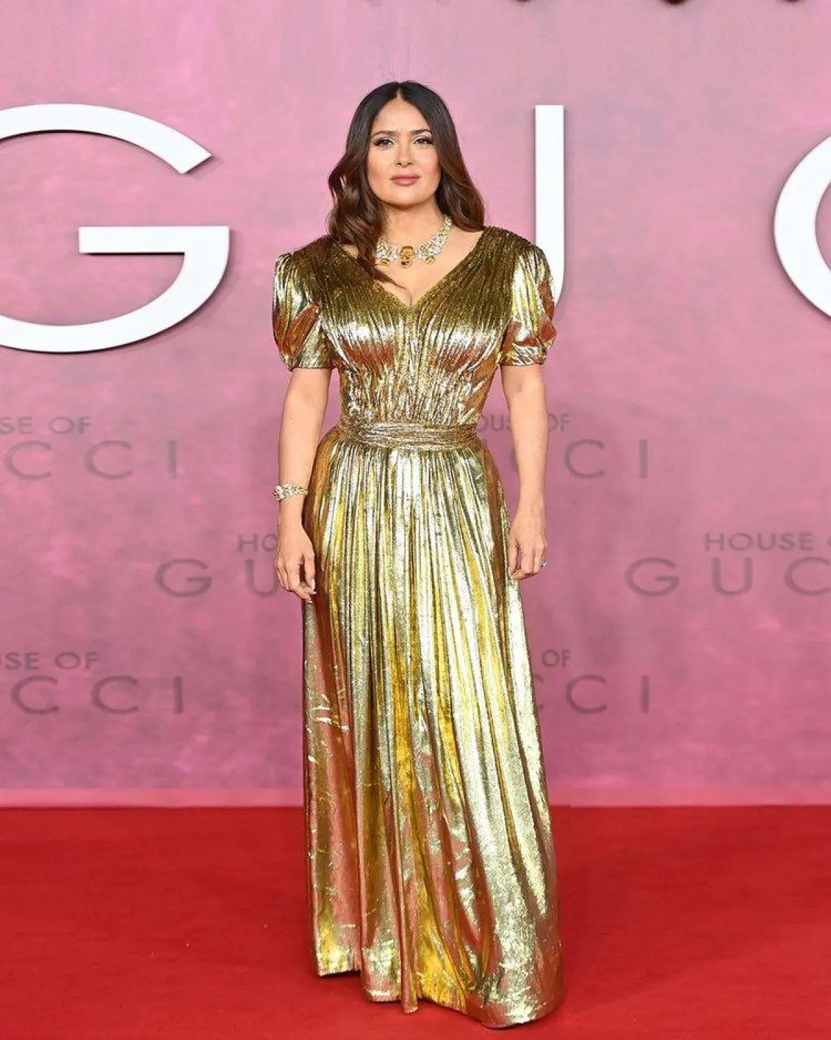 سلمى حايك بطقم ألماس ساحر من مجوهرات غوتشي-الصورة من صفحة Gucci على انستغرام