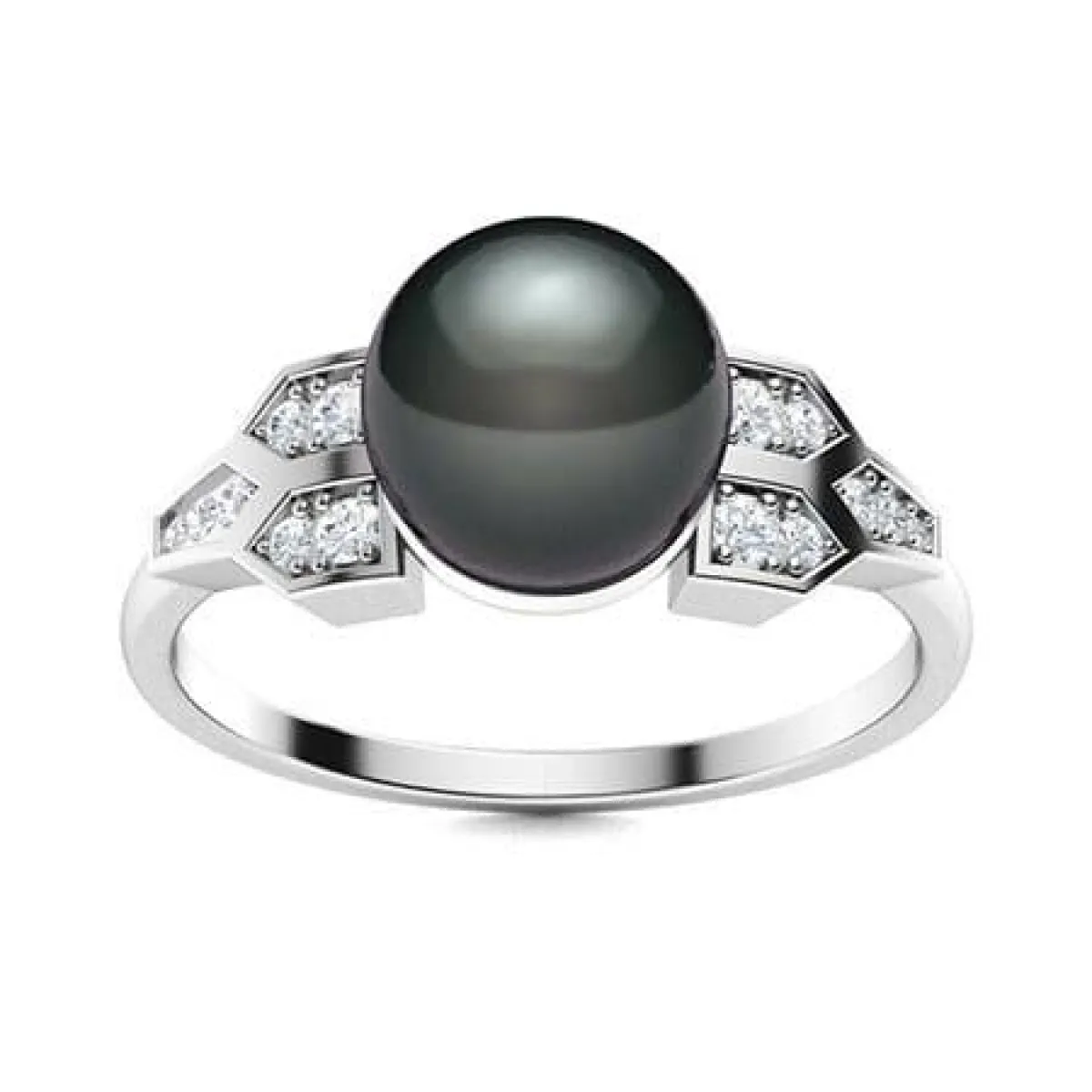 خاتم  باللؤلؤ الأسود من متجر Diamondére 