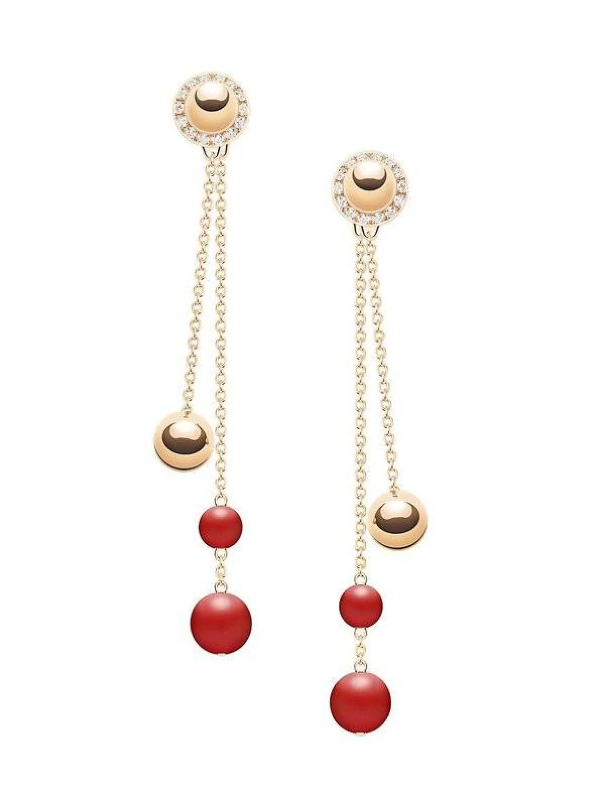 أقراط مرصّعة بالعقيق الأحمر من بياجيه Piaget