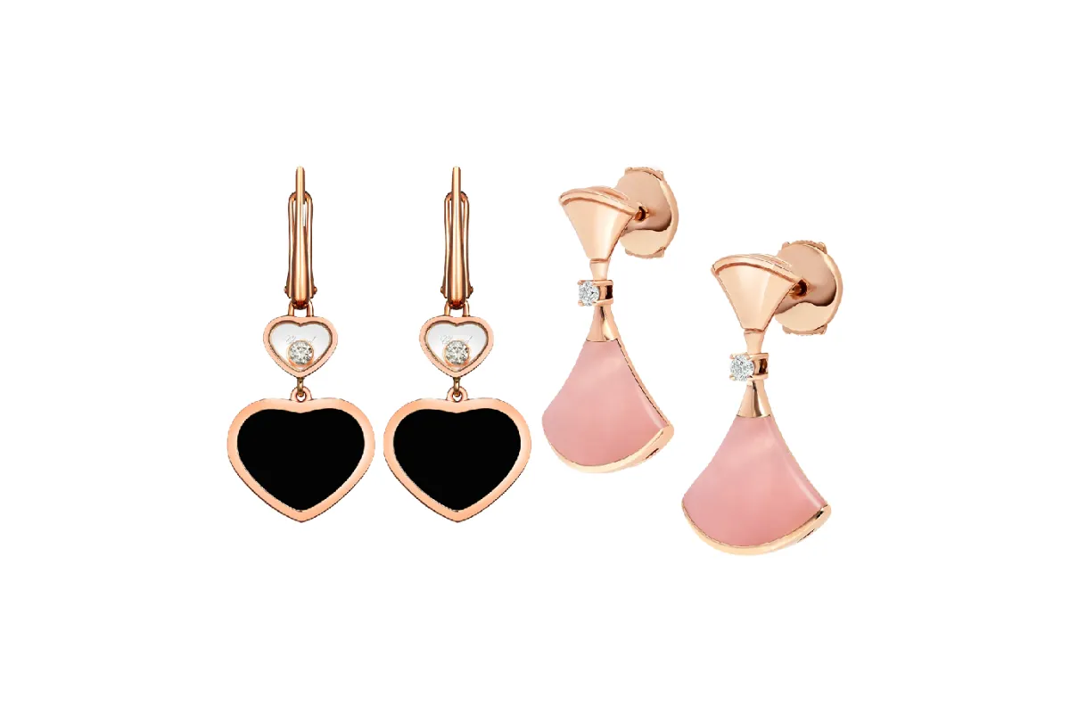 موديلات أقراط مرصّعة بالأحجار الكريمة الصلبة