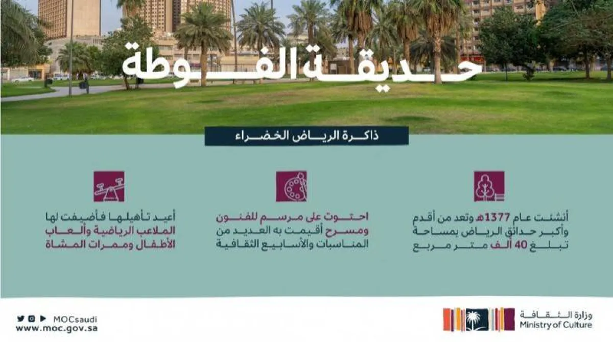 حديقة الفوطة - الصورة من حساب وزارة الثقافة