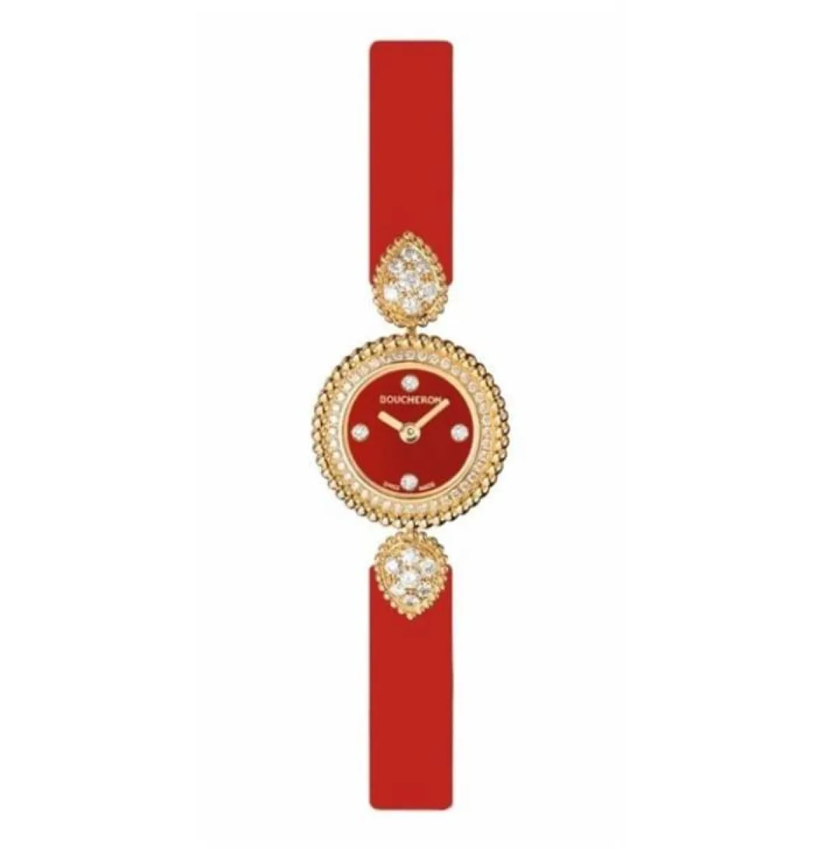 ساعة يد نسائية باللون الأحمر من  بوشرون Boucheron  