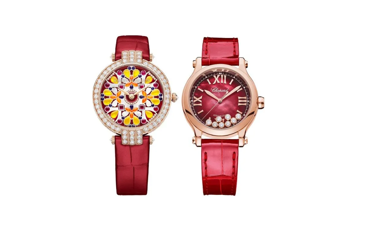 ساعات يد نسائية باللون الأحمر لشتاء 2021