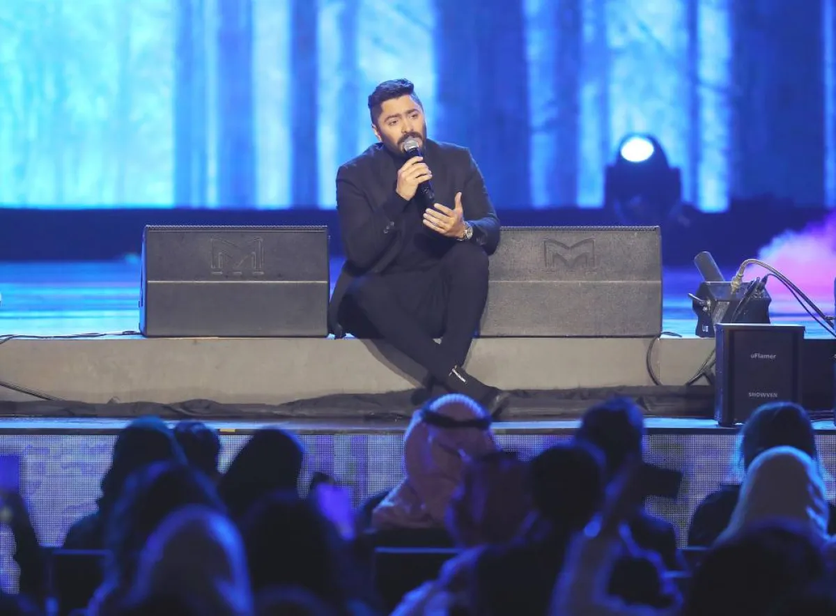 1الفنان تامر حسني في حفله في موسم الرياض
