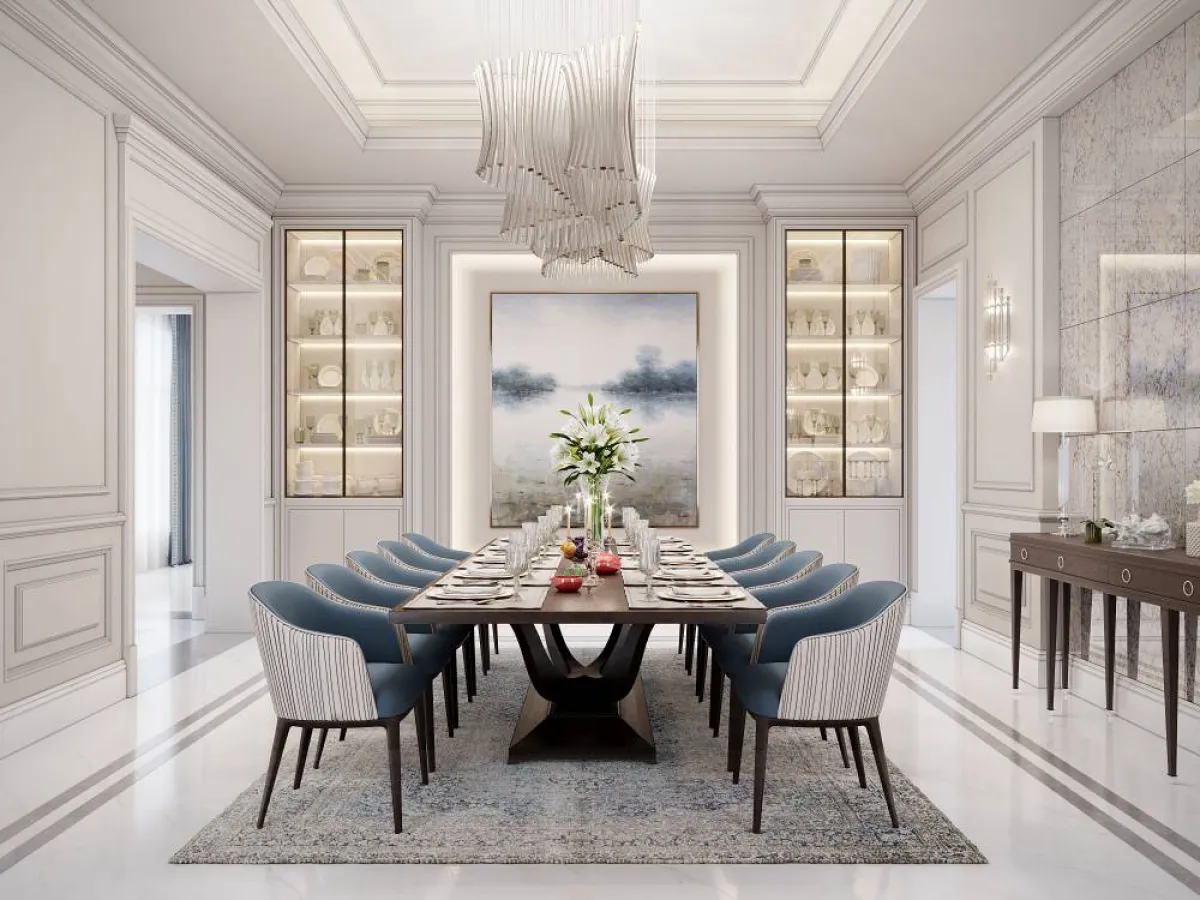 الأزرق يناسب غرف الطعام 