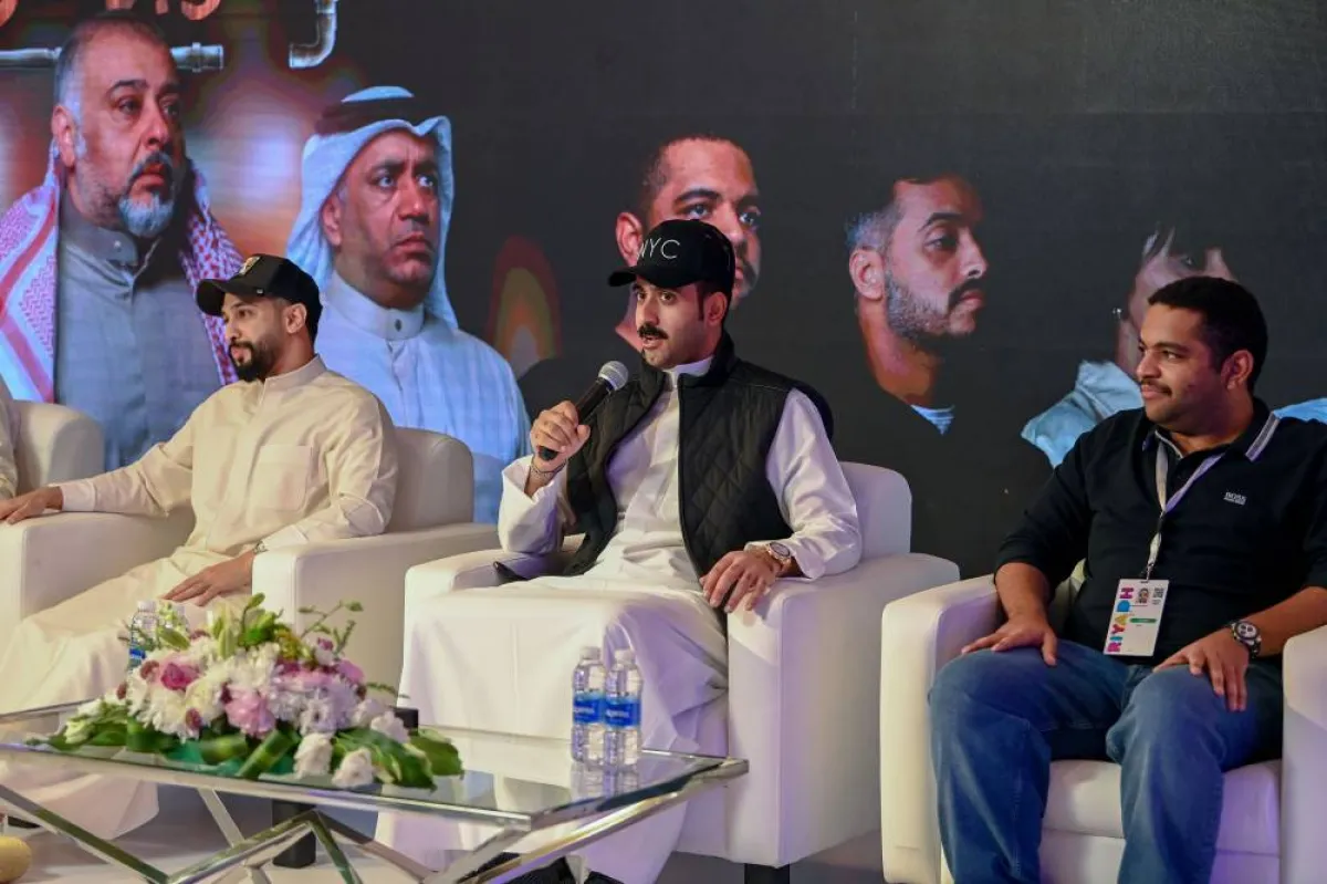 محمد الرمضان أثناء المؤتمر