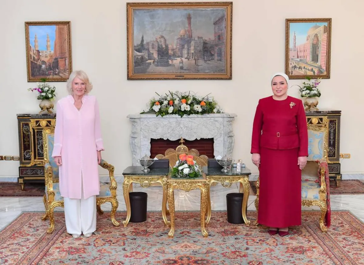 السيدة الأولى إنتصار السيسي ودوقة كورنوال- الصورة من صفحة انتصار السيسي على الفيسبوك