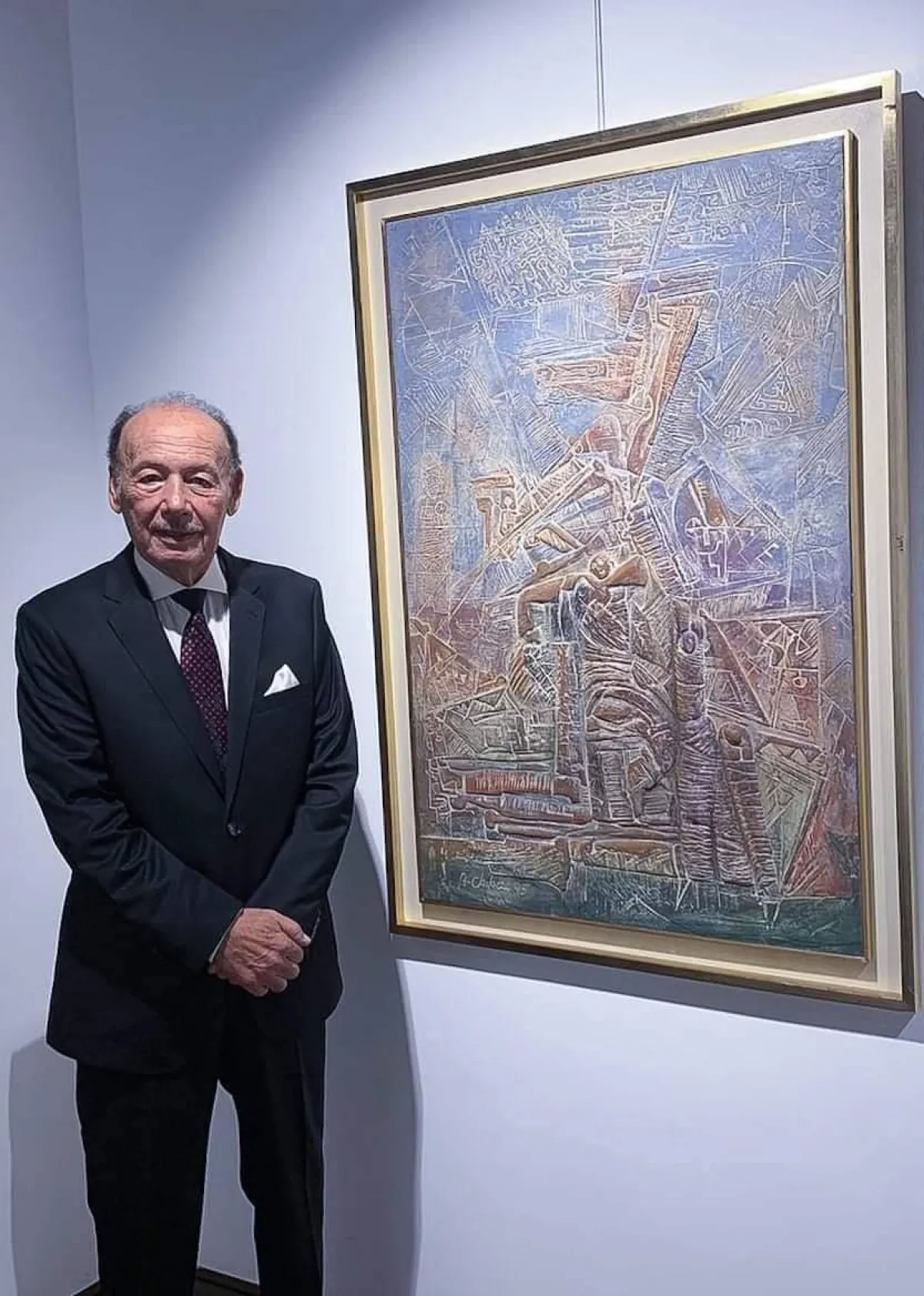 أحمد شيحة فى افتتاح المعرض -  الصورة من الصفحة الرسمية لجاليري بيكاسو على الانستغرام