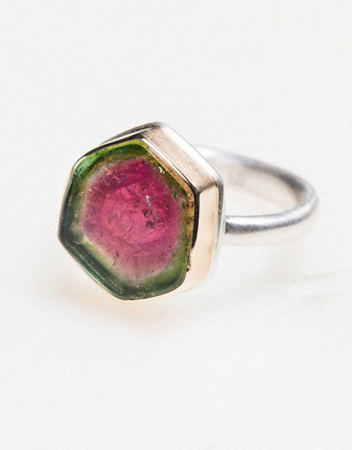 خاتم بتورمالين البطيخ من Kiki 