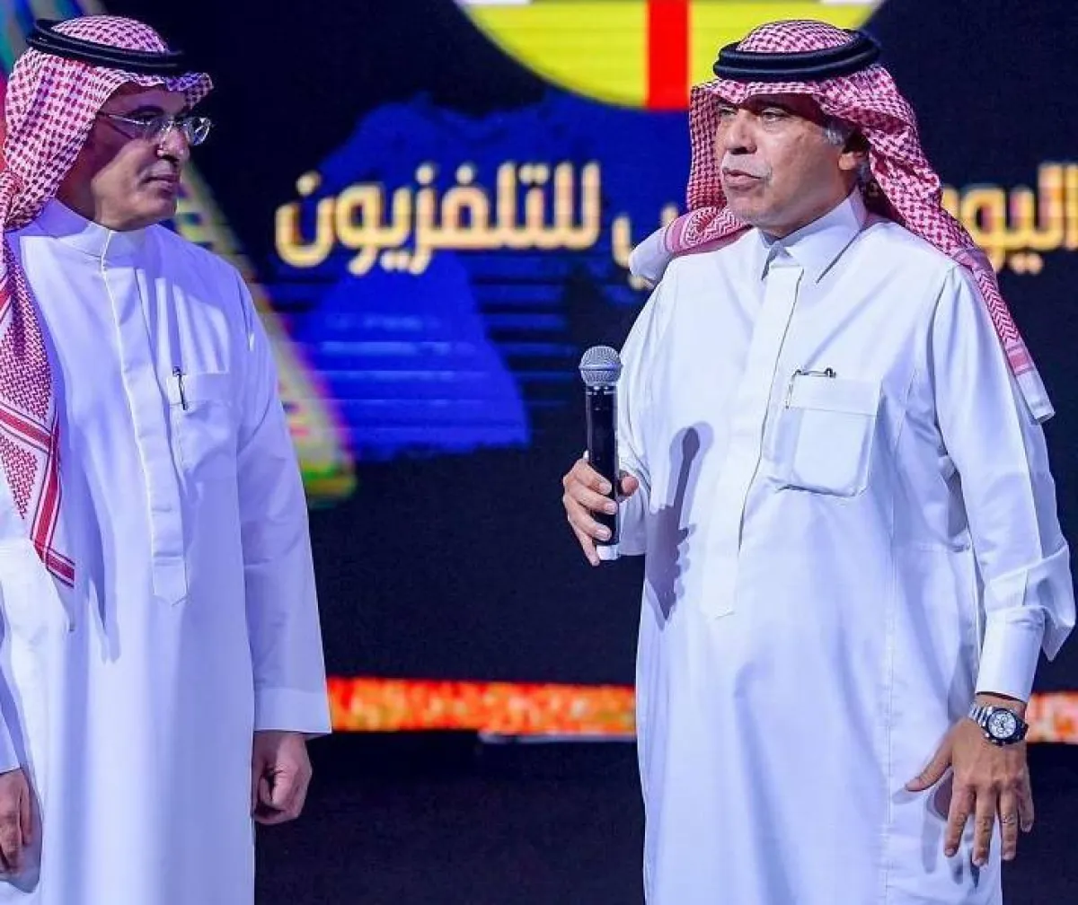 الدكتور ماجد بن عبدالله القصبي والأستاذ محمد الحارثي. الصورة من واس