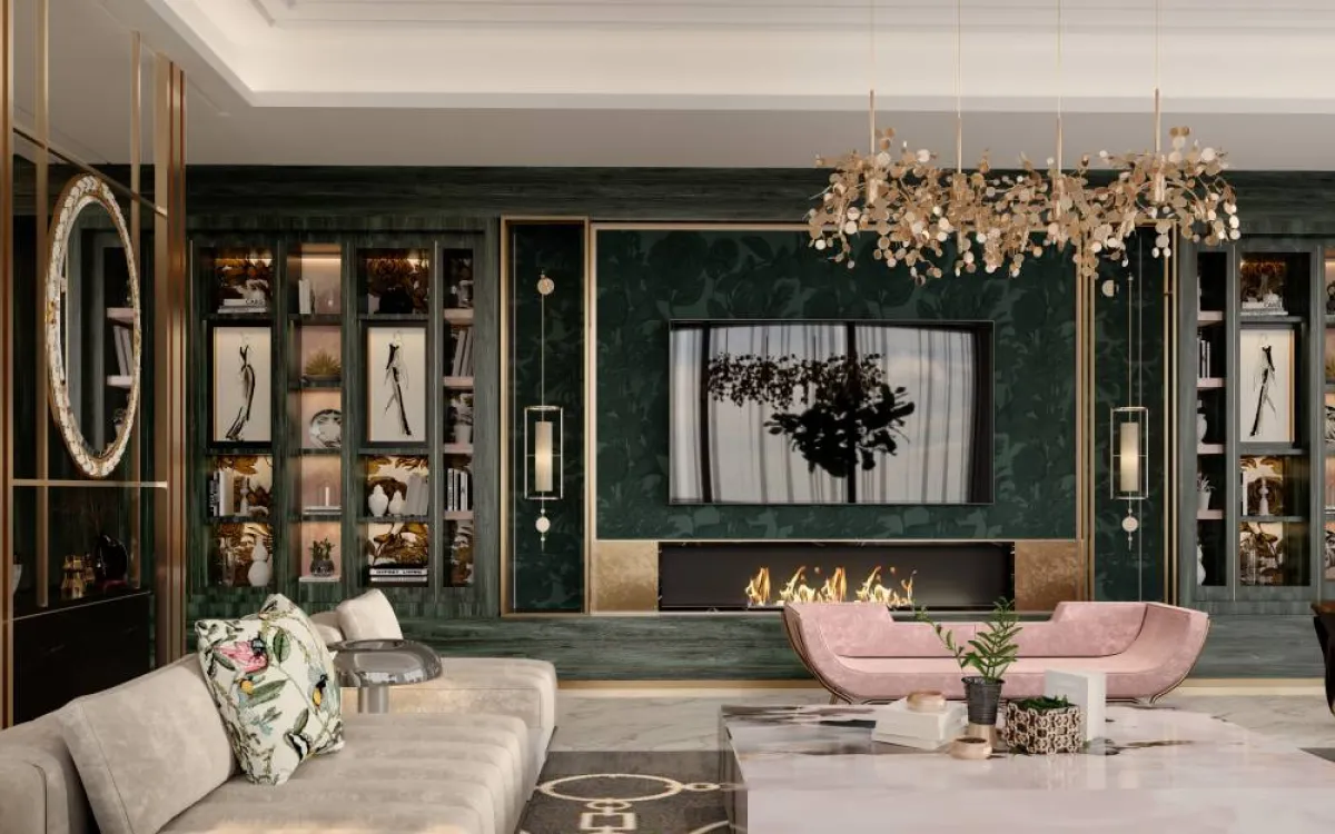 الأخضر يستحضر الطبيعة في ديكورات 2022 الداخليّة (نموذج من تصميم المهندس فتحي ابراهيم)