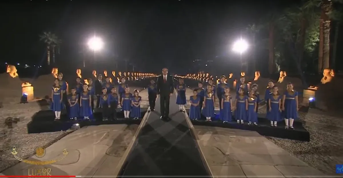 حفل اسطوري في افتتاح طريق الكباش بعرض غنائي مستوحي من عيد الاوبت 