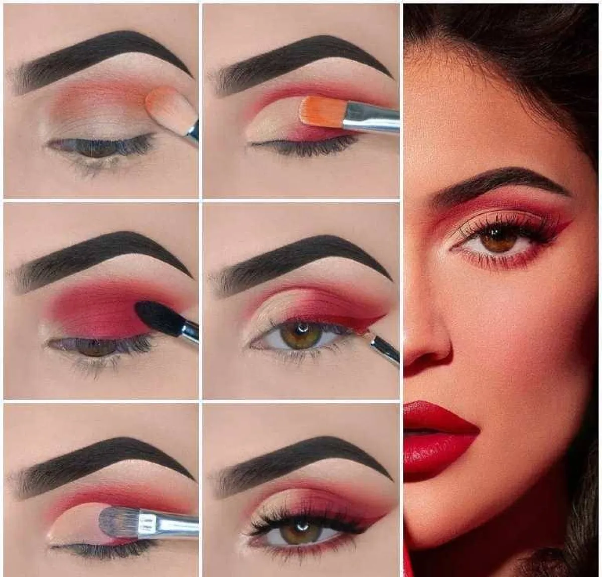 مكياج عيون باللون الأحمر