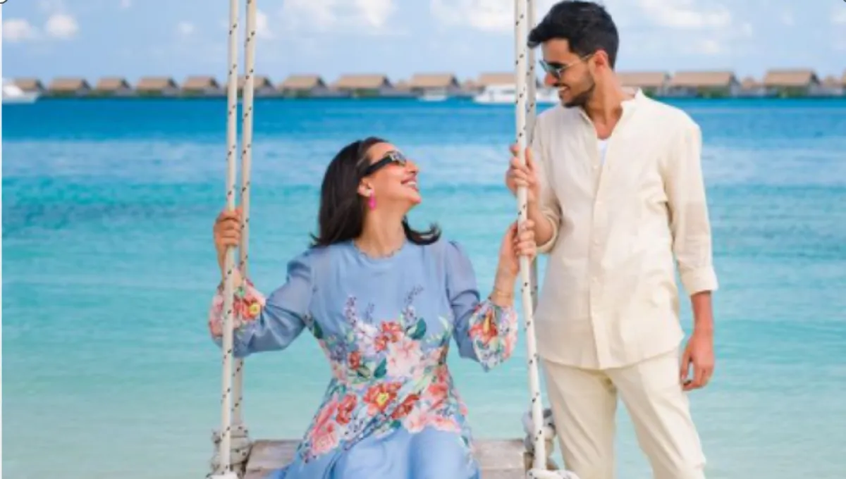 هبة الحسين وزوجها